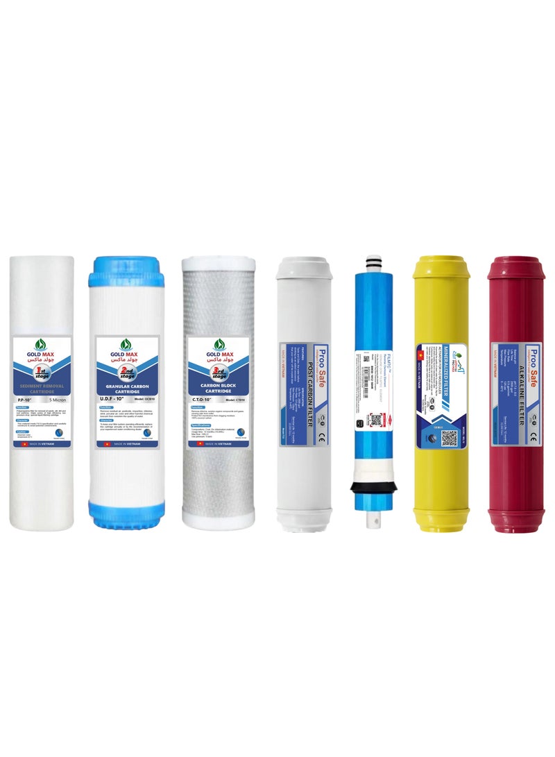 7 stage water Filter, High Quality Membrane Whole House Water Filter, 3 Stage water Filter, Sets of High Capacity RO Water Filter System, - Image 1